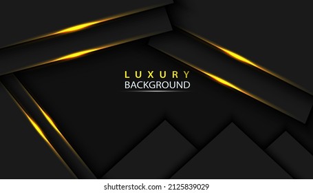 Fondo de presentación abstracto de curva de onda moderna 3D. El fondo del papel de lujo cortado. Decoración abstracta, patrón dorado, gradientes de medio tono, ilustración 3d Vector. Fondo azul oscuro