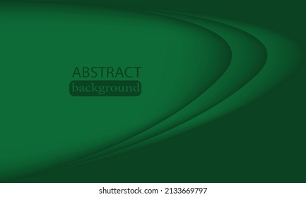 3D modern wave curve abstract presentation background. Luxury paper cut background. Abstract decoration, greenish pattern, halftone gradients, 3d Vector illustration. Dark green background.