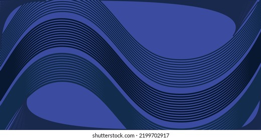 3D modern wave curve abstract presentation background. Luxury paper cut background. Abstract decoration, golden pattern, halftone gradients, 3d Vector illustration. Dark blue background