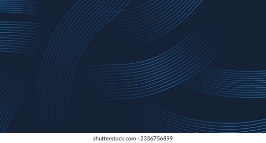 3D modern wave curve abstract presentation background. Luxury paper cut background. Abstract decoration, golden pattern, halftone gradients, 3d Vector illustration. Dark blue background