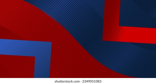 Fondo de presentación abstracto de curva de onda moderna 3D. El fondo del papel de lujo cortado. Decoración abstracta, patrón dorado, gradiente de medio tono, ilustración vectorial 3d. Fondo azul oscuro y rubí
