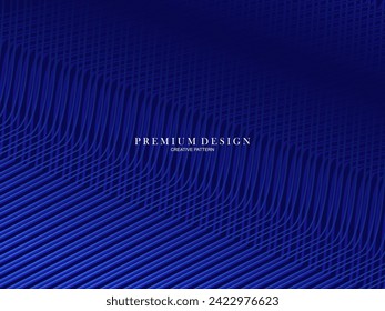 3D modern wave curve abstract presentation background. Luxury line pattern background. Abstract decoration, halftone gradient, 3d Vector illustration. Blue background.