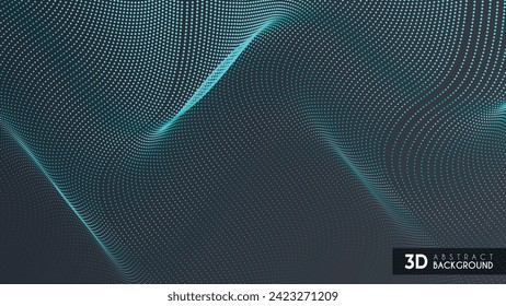 3D modern wave curve abstract presentation background. Luxury paper cut background. Abstract decoration, golden pattern, halftone gradients, 3d Vector illustration. Dark blue background
