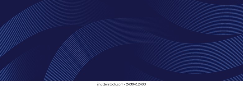 3D modern wave curve abstract presentation background. Luxury paper cut background. 3d Vector illustration. Dark blue background