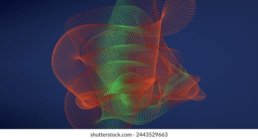 3D modern wave curve abstract presentation background. Luxury paper cut background. Abstract decoration, golden pattern, halftone gradients, 3d Vector illustration. Dark blue background.eps 10.