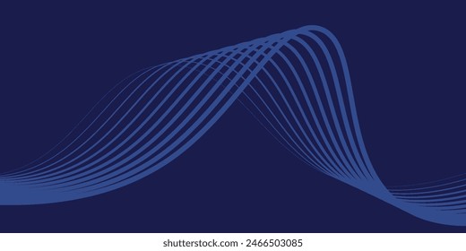 Fondo de presentación abstracto de la curva de onda moderna 3D. Fondo de corte de papel de lujo. Decoración Abstractas, patrón dorado, Gradientes de medio tono, Ilustración vectorial 3d. Fondo azul oscuro