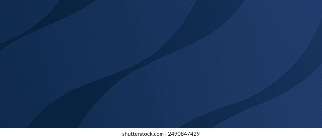 3D modern wave curve abstract presentation background. Luxury paper cut background. Abstract decoration, golden pattern, halftone gradients, 3d Vector illustration. Dark blue background