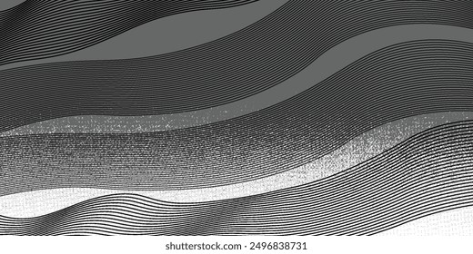 3D modern wave curve abstract presentation background. Luxury paper cut background. Abstract decoration, pattern, halftone gradient, 3d Vector illustration. White background