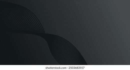 3D modern wave curve abstract presentation background. Luxury paper cut background. Abstract decoration, golden pattern, halftone gradients, 3d Vector illustration. Dark blue background