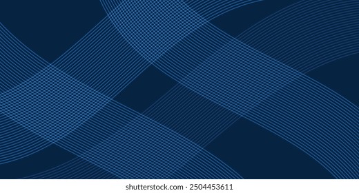 3D modern wave curve abstract presentation background. Luxury paper cut background. Abstract decoration, golden pattern, halftone gradients, 3d Vector illustration. Dark blue background