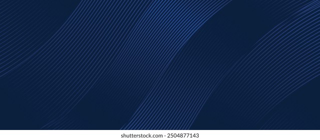 3D modern wave curve abstract presentation background. Luxury paper cut background. Abstract decoration, golden pattern, halftone gradient, 3d vector illustration. Unique dark blue background