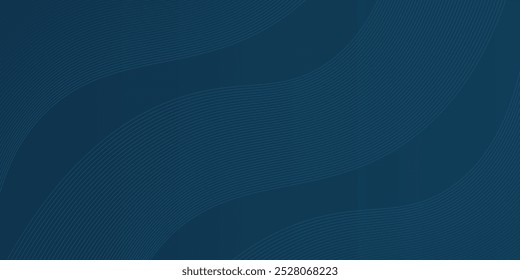 3D modern wave curve abstract presentation background. Luxury paper cut background. Abstract decoration, golden pattern, halftone gradients, 3d Vector illustration. Dark blue background