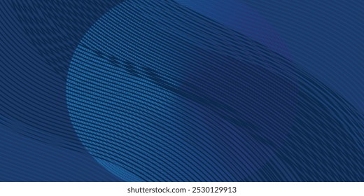 Fondo de presentación abstracto de curva de onda moderna 3D. Fondo de corte de papel de lujo. Decoración Abstractas, patrón de oro, Gradientes de semitono, Ilustración vectorial 3D. Fondo azul oscuro