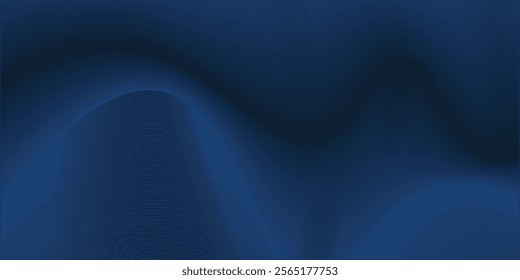 3D modern wave curve abstract presentation background. Luxury paper cut background. Abstract decoration, golden pattern, halftone gradients, 3d Vector illustration. Dark blue background