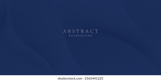 3D modern wave curve abstract presentation background. Luxury paper cut background. Abstract decoration, golden pattern, halftone gradients, 3d Vector illustration. Dark blue background