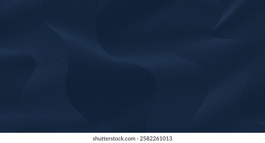 3D modern wave curve abstract presentation background. Luxury paper cut background. Abstract decoration, golden pattern, halftone gradients, 3d Vector illustration. Dark blue background