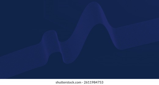 3D modern wave curve abstract presentation background. Luxury paper cut background. Abstract decoration, golden pattern, halftone gradients, 3d Vector illustration. Dark blue background