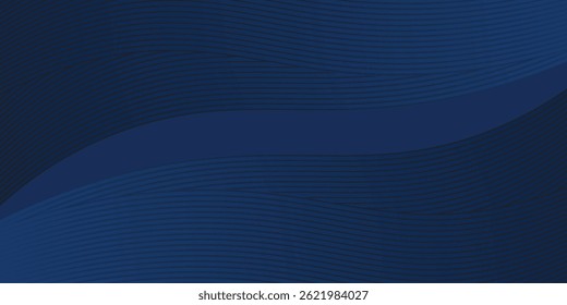 3D modern wave curve abstract presentation background. Luxury paper cut background. Abstract decoration, golden pattern, halftone gradients, 3d Vector illustration. Dark blue background