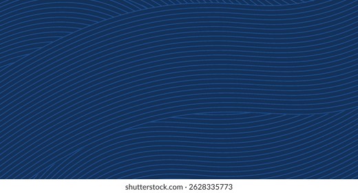 3D moderno onda curva resumo apresentação fundo. Fundo de corte de papel de luxo. Decoração abstrata, padrão dourado, gradientes de meio-tom, ilustração de vetor 3d. Plano de fundo azul escuro