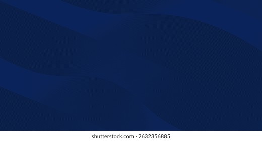 3D modern wave curve abstract presentation background. Luxury paper cut background. Abstract decoration, golden pattern, halftone gradients, 3d Vector illustration. Dark blue background