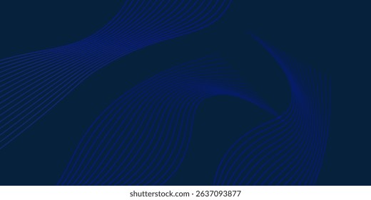 3D modern wave curve abstract presentation background. Luxury paper cut background. Abstract decoration, golden pattern, halftone gradients, 3d Vector illustration. Dark blue background
