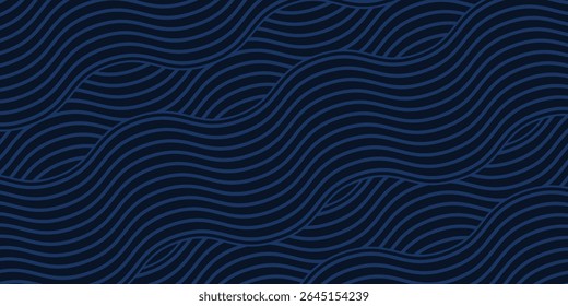 3D modern wave curve abstract presentation background. Luxury paper cut background. Abstract decoration, golden pattern, halftone gradients, 3d Vector illustration. Dark blue background