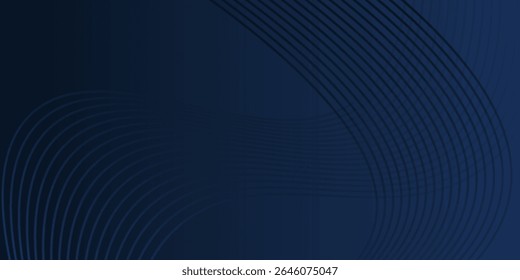 3D modern wave curve abstract presentation background. Luxury paper cut background. Abstract decoration, golden pattern, halftone gradients, 3d Vector illustration. Dark blue background