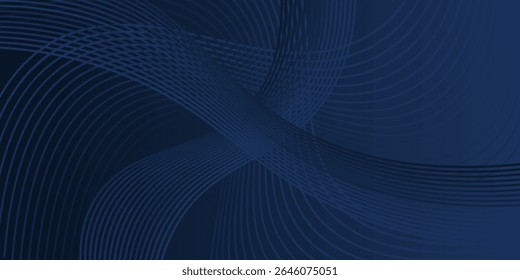 3D modern wave curve abstract presentation background. Luxury paper cut background. Abstract decoration, golden pattern, halftone gradients, 3d Vector illustration. Dark blue background
