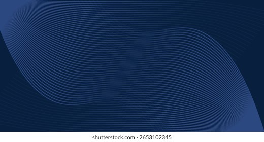 3D moderne Wellenkurve abstrakte Präsentation Hintergrund. Luxuriöser Papierschnitt-Hintergrund. Vektorgrafik. Einzigartiger dunkelblauer Hintergrund