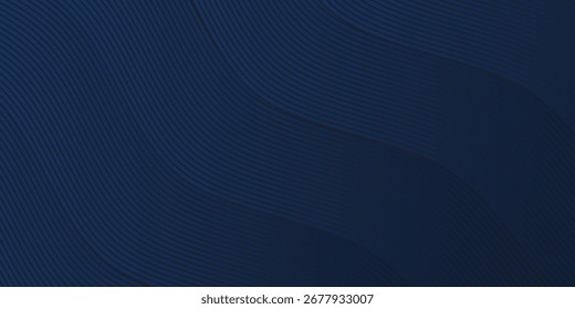 3D modern wave curve abstract presentation background. Luxury paper cut background. Abstract decoration, golden pattern, halftone gradients, 3d Vector illustration. Dark blue background