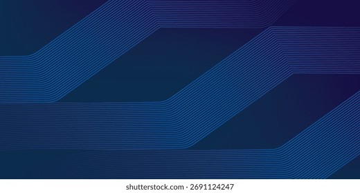 3D modern wave curve abstract presentation background. Luxury paper cut background. Abstract decoration, halftone gradients, 3d Vector illustration. Dark blue background