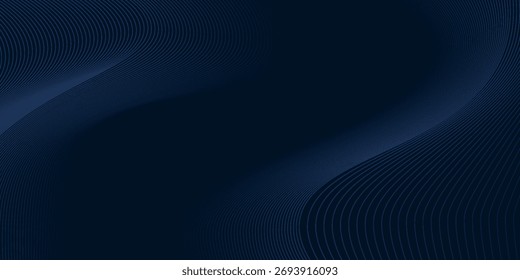 3D moderne Wellenkurve abstrakte Präsentation Hintergrund. Luxuriöser Papierschnitt-Hintergrund. Abstrakte Dekoration, goldenes Muster, Halbtongradienten, 3D-Vektorgrafik. dunkelblauer Hintergrund