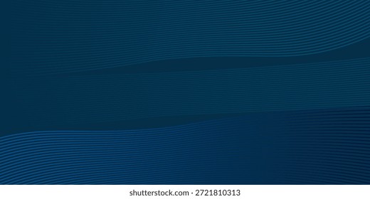 Fondo de presentación abstracto de curva de onda moderna 3D. Fondo de corte de papel de lujo. Decoración Abstractas, patrón de oro, Gradientes de semitono, Ilustración vectorial 3D. Fondo azul oscuro
