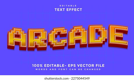 3d Modern Word Arcade Editable Text Effect Design, Effect Saved In Graphic Style