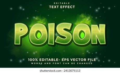 3d Modern Word Poison Editable Text Effect Design, Effect Saved In Graphic Style