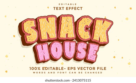 3d Modern Word Snack House Editable Text Effect Design, Effect Saved In Graphic Style