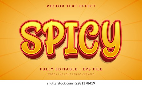 3d Modern Word Spicy Editable Text Effect Design. Effect Saved In Graphic Style