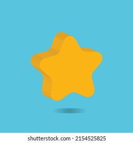 3D modern and yellow star vector icon