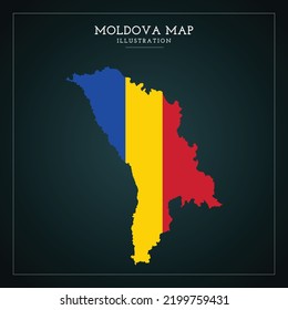 Ilustración de vectores de mapas de Moldavia 3D