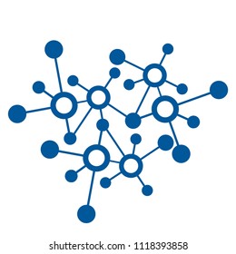 3d molecular or digital connection network pattern