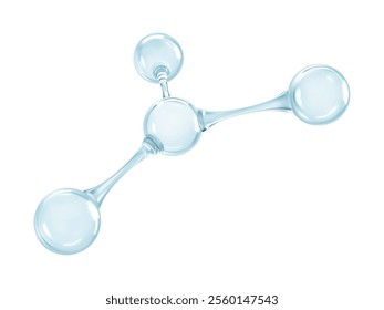 3D molecule or atom model. 3d abstract molecular structure isolated on white background. Vector illustration