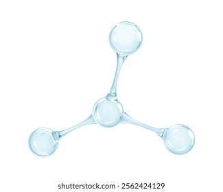 3D molecule or atom model. 3d abstract molecular structure isolated on white background. Vector illustration