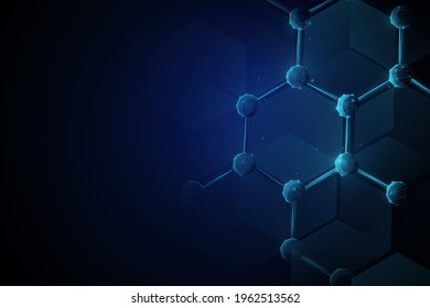 3d of molecule and atoms model. Medical science and biotechnology background. Vector illustration