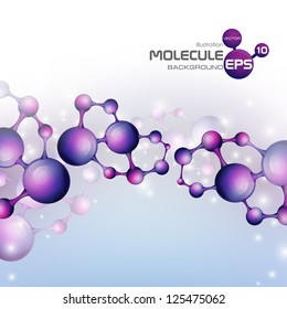 3d Molecule Background. Vector Illustration. Eps 10.