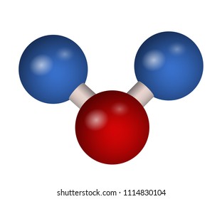 The 3D molecule of carbon dioxide. CO2 formula. Vector illustration. Chemical element.