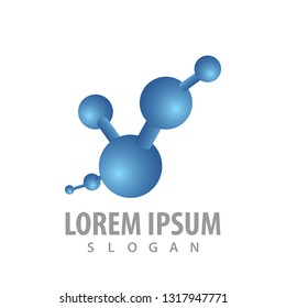 3D molecule logo concept design. Symbol graphic template element 