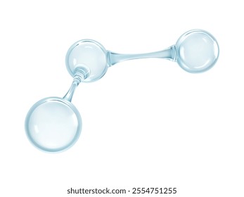 3D molecule model. 3d abstract molecular structure isolated on white background. Vector illustration
