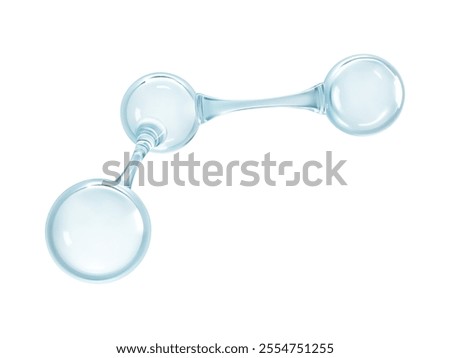 3D molecule model. 3d abstract molecular structure isolated on white background. Vector illustration