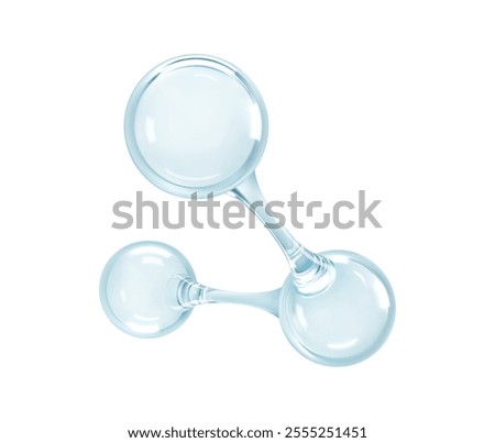 3D molecule model. 3d abstract molecular structure isolated on white background. Vector illustration