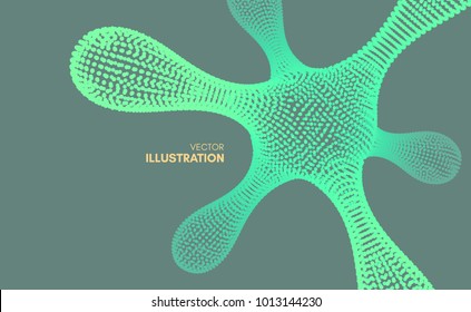 3D molecule. Molecular structure. Abstract 3d connection structure. Technology style. Vector illustration for science. 